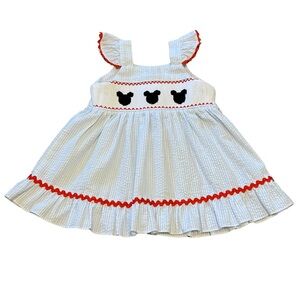 Adorable White and Red Kids Dress with Ruffle Straps